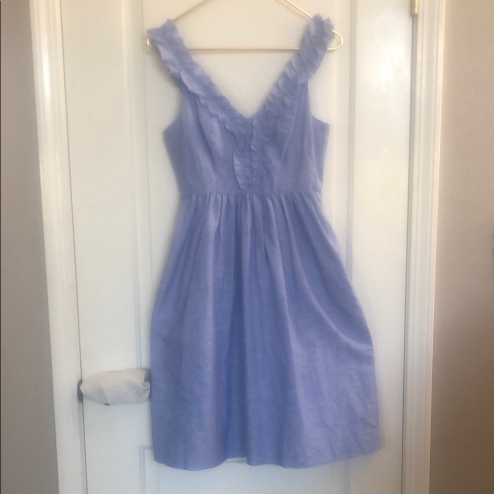 Banana Republic Pale Blue Linen Blend Summer Sundress